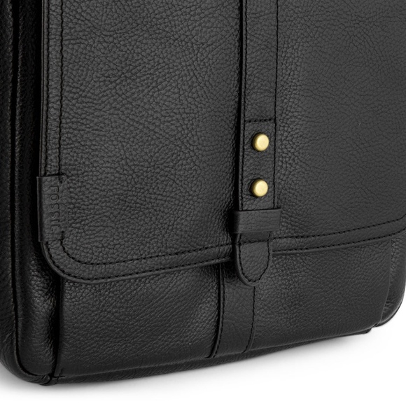 Fossil Travis Citybag Black Leather Messenger - Picture 4 of 7